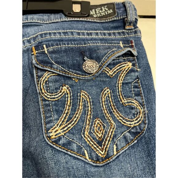 MEK Denim Jeans Womens Size 32 Dark Wash Blue Harrison Slim Leg Bootcut Stretch - Picture 3 of 11
